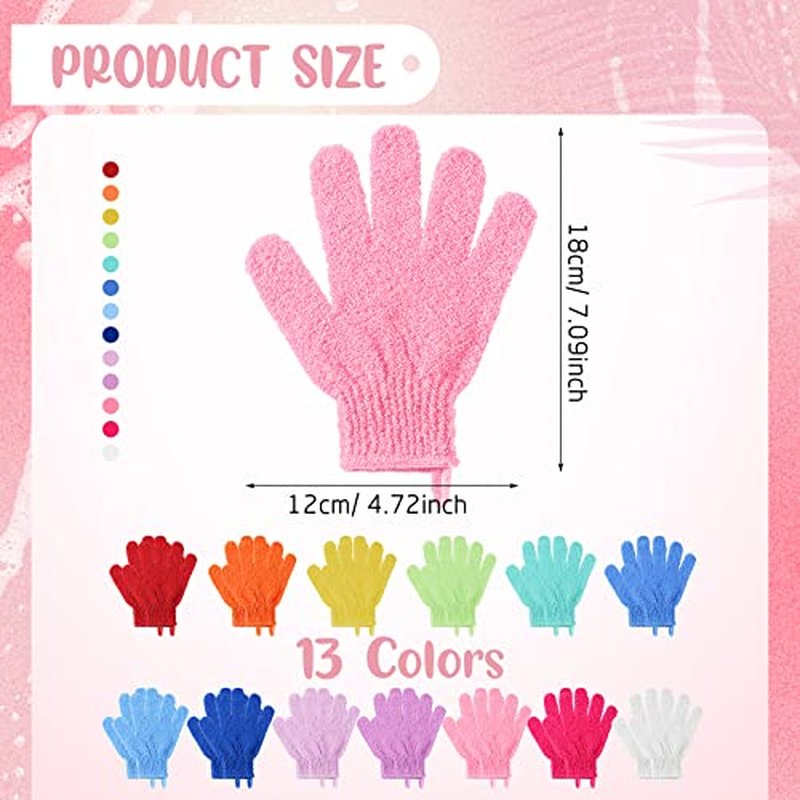 104 Pcs Exfoliating Glove Bulk Shower Gloves with Hanging Loop Exfoliating Body Scrubber Dead Skin Remover for Body Bath Beauty Spa Massage Scrubs Men Women Bathing(Multicolor)
