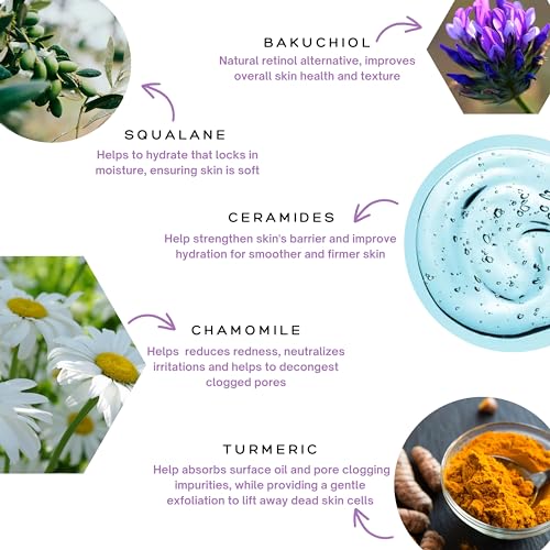 Spa Sciences - Retinol Serum - Made in the USA - Revitalizing Formula - With Bakuchiol, Turmeric, and Chamomile - Revive, Firm, Brighten - Vegan - For Sensitive Skin and All Skin Types - 1oz