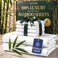 White King Size Bamboo Viscose Bed Sheet Set - 6 Piece Luxury Bedding