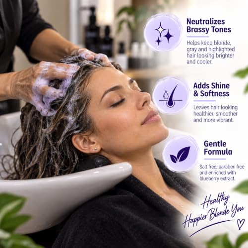 Purple Blue Toning Shampoo Pack for Blonde Gray Silver Hair - Sulfate & Paraben Free