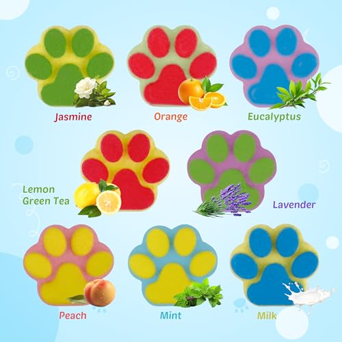 Kids Bath Bombs with Surprise Toys - 40 Large Paw-Shaped Bubble Bath Set