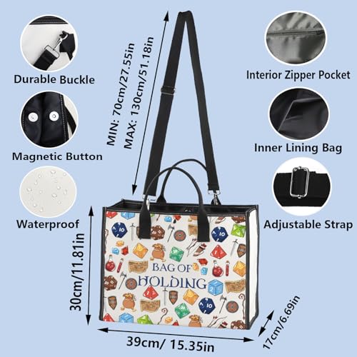WZMPA Dungeon Dice Survival Kit Dungeon Master Gift Bag Of Holding Cosmetic Zipper Pouch Bags For D20 RPG Merchandise (Bag of Holding BG)