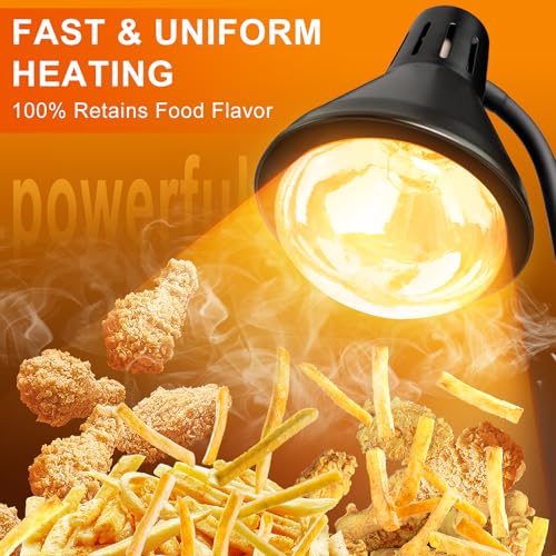 VOJPGJP Food Heat Lamp – Fast 3-Second Heating, Compact Buffet Warmer