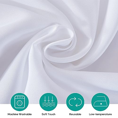 120 Inch White Round Tablecloths 10 Pack for Events & Dining - Surmente Variation