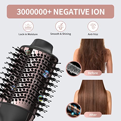 Umeely Rose Gold 4-in-1 Hair Dryer Brush & Styler - Ionic Ceramic Hot Air Styler