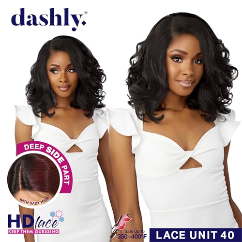 Sensationnel Dashly Lace Front Wig - Style 40, 1B OffBlack Synthetic Hair