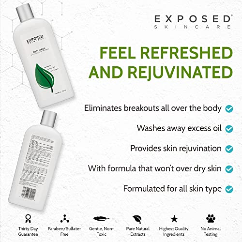 Body Acne Wash with 0.5% Salicylic Acid for Clearer Skin - Gentle, Paraben-Free