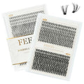FEEGO Lash Extension Fluffy Eyelash Extensions Kit 30D+40D 9-16mm Eyelash 280pcs Thick Nude Single Lashes for Home DIY Invisible Extension Kit Waterproof Natural Look Reusable wispy volume set