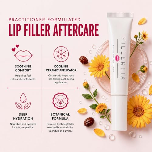 Organic Lip Filler Aftercare Balm with Arnica & Botanical Oils - Cooling Ceramic Applicator