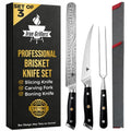 Iron Grillers 12-Inch & 6-Inch Meat Carving Knife Set with Fork - High-Carbon German Steel