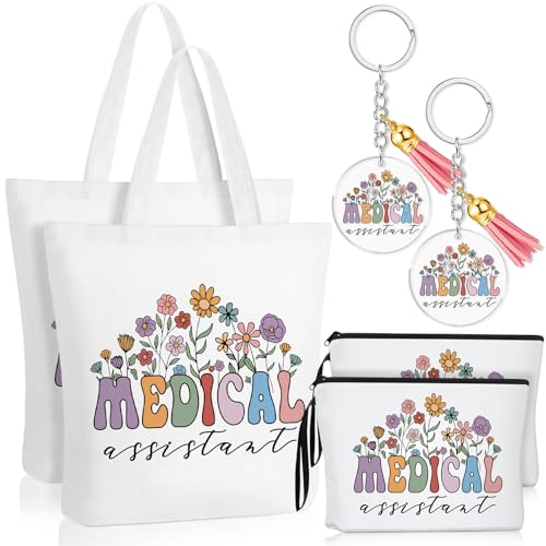 Medical Appreciation Gift Set for Women - Tote Bag, Cosmetic Bag & Keychain - 6 Pcs