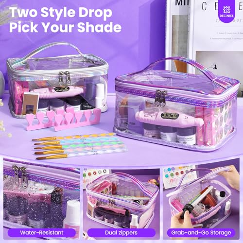 Deciniee Acrylic Nail Kit for Beginners with Gift Makeup Bag, Purple – Single Layer