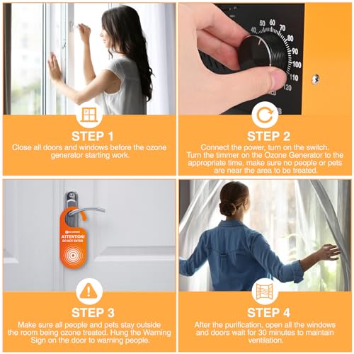 High-Capacity 80,000mg/h Ozone Air Purifier for Odor Removal - Home, Kitchen, Car & Office