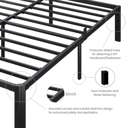 Full Size Metal Bed Frame with Storage - 14 Inch Heavy Duty Platform Bed