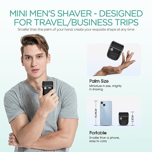 VOYOR Foil Shaver 2 in 1 Double Shavers for Men,Portable Electric Razor with Rechargeable Foil Razor Multifunction Grooming Barber Shaver IPX6 Washable Travel Shavers ER300 (Black)