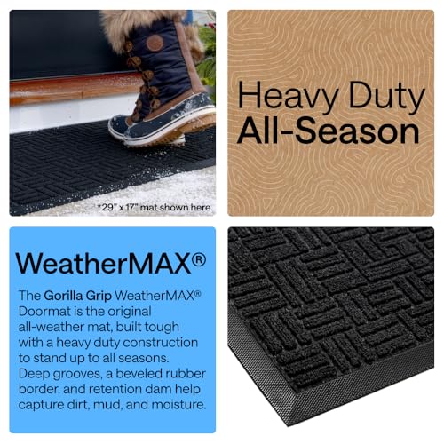 Gorilla Grip WeatherMax Door Mat - Indoor Outdoor Use, 58x34 Black Maze (Variation of THIS listing)