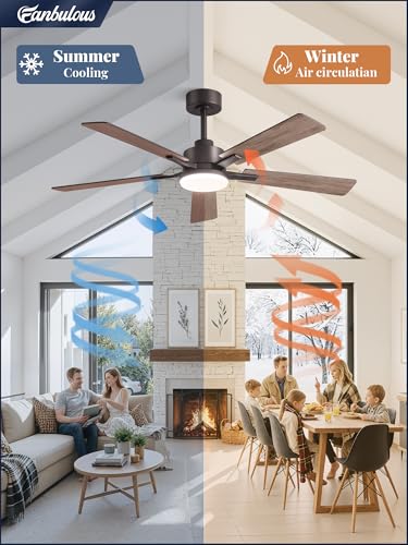 Oil Bronze 52 Inch Ceiling Fan with Lights, Remote & App Control, DC Motor