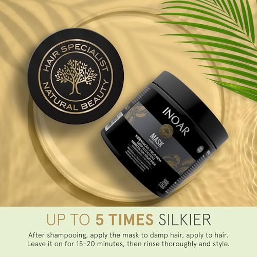 INOAR Mask Hair Moist Mask with Macadamia Oil & Wheat Proteins for Deep Hydration & Repair, 17.6 oz