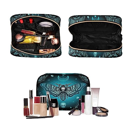 MNSRUU Goth Toiletry Bag Butterfly Skull Makeup Bag Gothic Hanging Travel Bag for Toiletries 3 PCS Toiletry Organizer Portable Makeup Cosmetic Bag Brushes Set