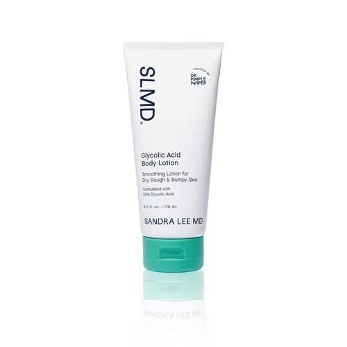 SLMD by Dr. Pimple Popper | Glycolic Acid Body Lotion | Exfoliating Lotion for Rough, Bumpy Skin and Skin Prone to KP, Ingrown Hairs, Shaving Bumps | 10% AHA - 6 fl. oz.