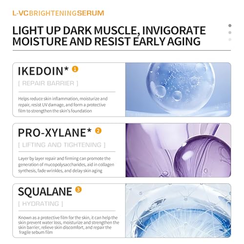DEleventh Korean Brand Vitamin C Brightening Face Serum 37ml / with 3-O-Ethyl Ascorbic Acid, Niacinamide and ¥á-Arbutin, Reduce Dark Spots and Fine Lines, Enhance Elasticity, Hydrate, and Protect Skin