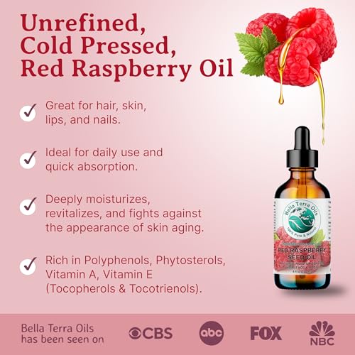 Red Raspberry Seed Oil - 8 Fl Oz Natural Skin & Hair Moisturizer