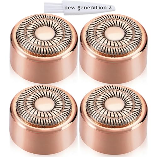 Replacement Heads New Generation 3 for Finishing Touch Flawless Facial Hair Remover Ring Light,New Version Replacement Blades for Women,18K Gold-Plated Rose Gold for Flawless