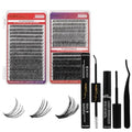 640PCS Lash Clusters 30D 40D 50D DIY Lash Extensions Kit with Lash Bond and Seal, Lash Remover and Lashes Tweezers, 10-18mm Individual Lashes D Curl DIY Lash Extension at Home