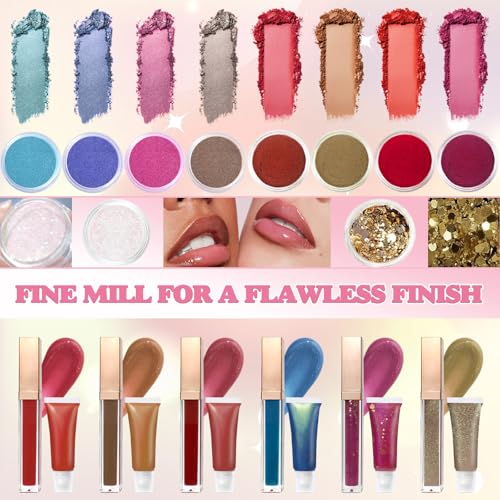 Thaluna Lip Gloss Making Kit, Fun Lip Gloss Kit to Make Your Own Lip Gloss for Girls, Women, Teens with Moisturizing Lipgloss Base, Jojoba Oil, Tubes, Pigments Lipgloss Set Christmas Gift for Women