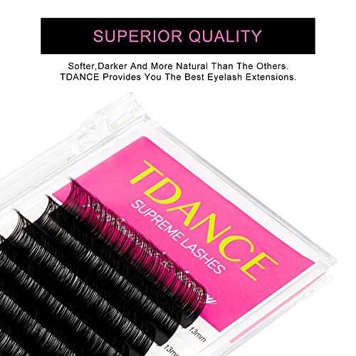 TDANCE Lash Extension Matte Black Eyelash Extension C CC D DD J B L Curl Volume & Classic Lash Extensions 0.03-0.18mm Thickness Professional Salon Use(0.05-D,14-19 mm)
