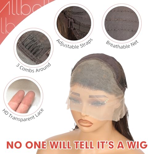 Brown Synthetic Lace Front Wig 20 Inch Long Layered Hair for Women - Glueless & Natural Hairline