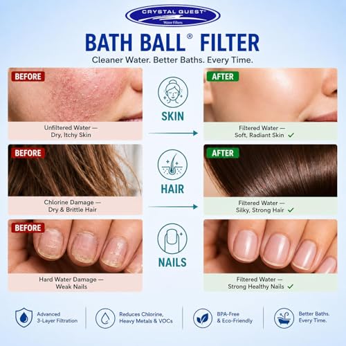Black Bathtub Water Filter - Removes Chlorine & Lead, BPA-Free