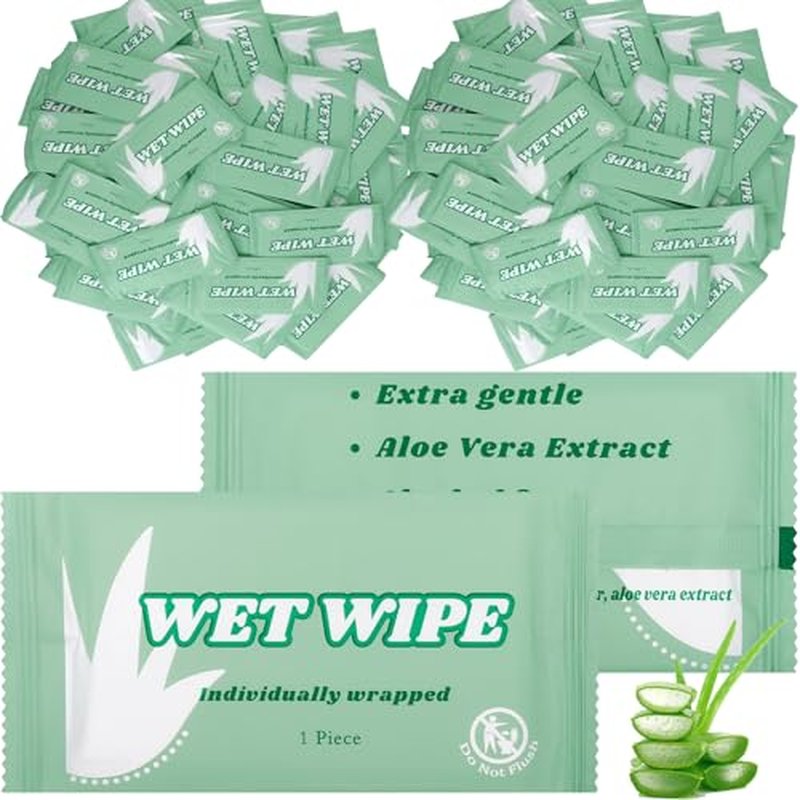300pcs Body Wet Wipes Individually Wrapped, Unscented Hand Wipes Packets Travel Size
