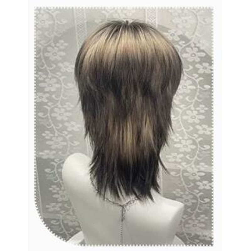 Black Blonde Ombre Wolf Cut Mullet Wig for Men & Women - Short Layered Heat-Resistant Synthetic Wig (Variation: Black Blonde Ombre+Short)