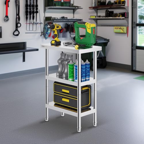 14 x 24 x 34 Inch Stainless Steel Food Prep Table - Heavy Duty Commercial Workstation