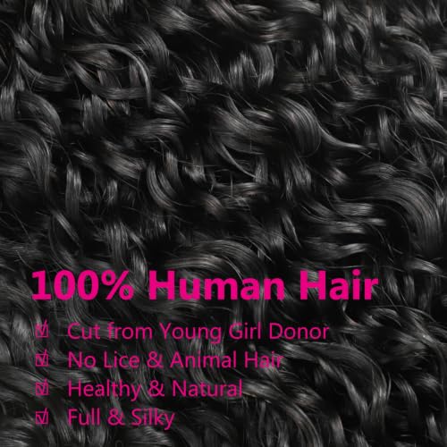 Burmese Curly Human Hair Bundles 16 Inch Natural Black Spiral Ends Virgin Hair