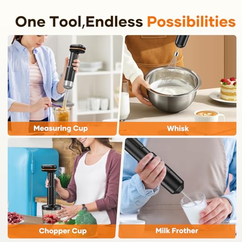 5-in-1 Cordless Immersion Blender with Removable 6000mAh Battery