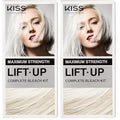 KISS Lift Up Complete Hair Bleach & Icy Silver Toner Kit, Gentle Conditioning Formula that Reduces Brassiness, Complete 6-Pc DIY Bleach Kit, ICE (Pack of 2)