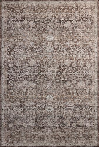 Loloi Amber Lewis Josie Collection Earth/Natural 2'6" x 12' Rectangular Runner Rug, Machine Washable