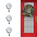 Zip 'n Hang Wreath Hanger for Front Door, White, 3 Pack - Damage-Free Door Decor