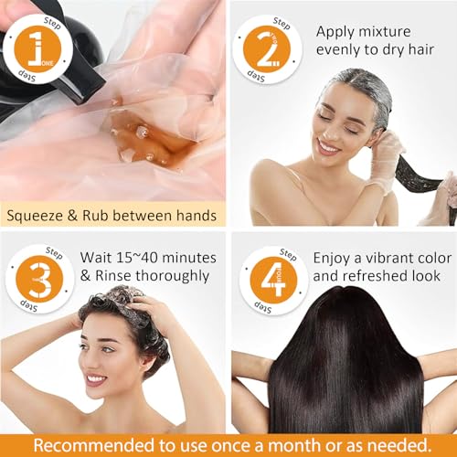 Msktasy Blonde Brown 3-in-1 Hair Dye Shampoo for Gray Coverage, Nourishing Color for Women & Men