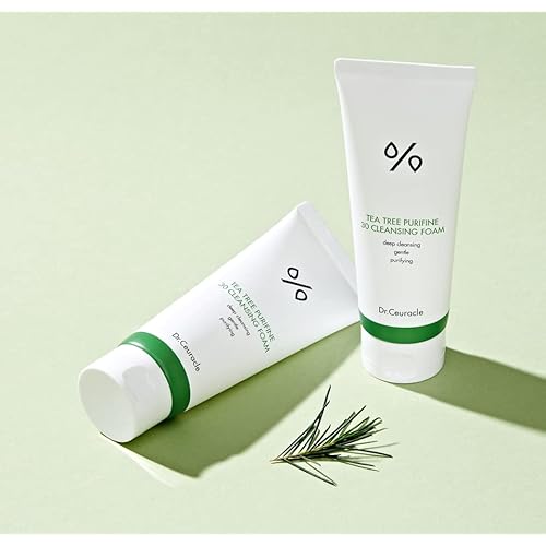 Dr.Ceuracle by leegeehaam Tea Tree Purifine Cleansing Foam (150ml / 5.07 fl. oz.) - Gel to Foam Mild Soothing Daily Cleanser with Fine Bubbles, Sebum Reducing and Hydrating for Sensitive Skin