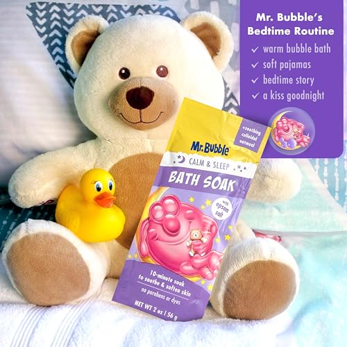 Mr. Bubble Calming Bath Soak with Epsom Salt & Lavender for Sleep - Pack of 12