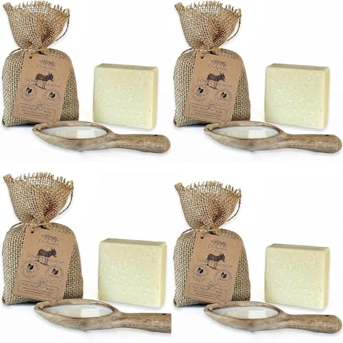 Donkey Milk Soap Bars (Pack of 4) Natural Moisturizing Face & Body Handmade