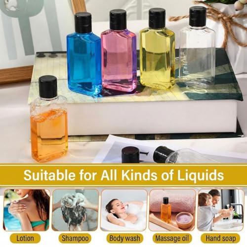 Travel Refillable Plastic Bottles Set 150 pcs 30ml Black Lid - Leakproof, Portable Toiletry Containers