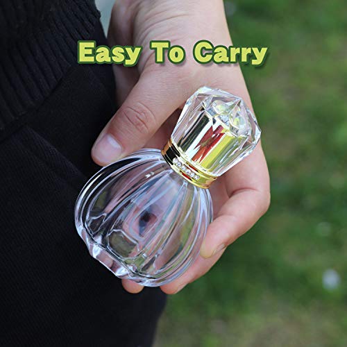 2PCS Refillable Vintage Pumpkin-Shaped Glass Perfume Spray Bottles 50ML with Gold Nozzle