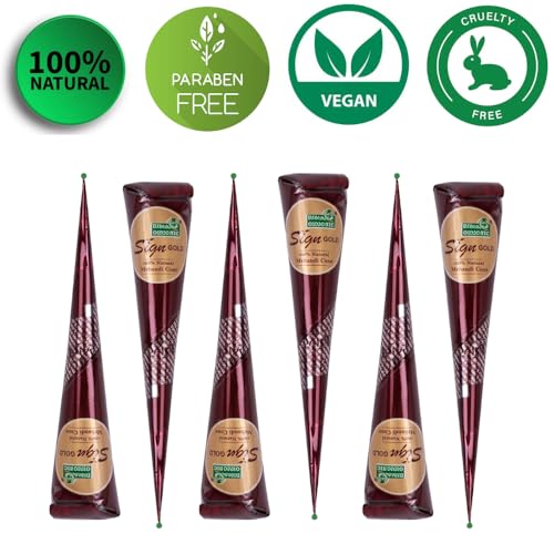 Natural Henna Paste Cones for Hair – 100% Pure & Ready to Use | No Ammonia or Chemicals | Pack of 3 – Dark-Brown, 30g Each Cone