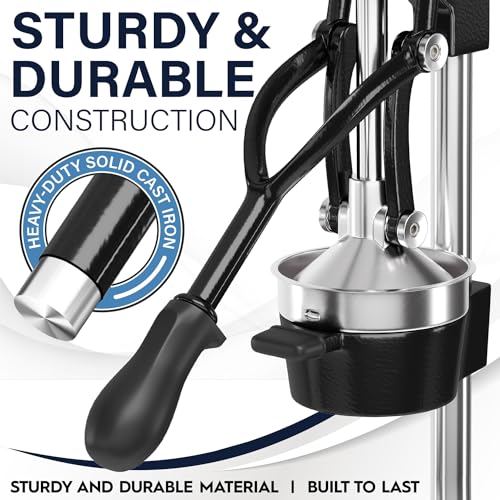Eurolux Heavy Duty Cast Iron Commercial Citrus Juicer - Black