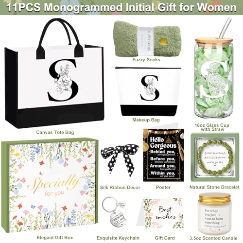 Personalized Christmas Birthday Gift Set for Women Monogram Initial S