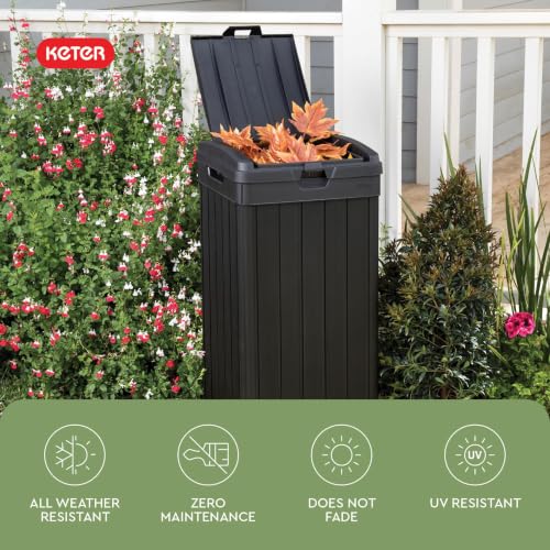 Baltimore Outdoor Trash Can with Double Lid and Drip Tray - 38 Gallon Black